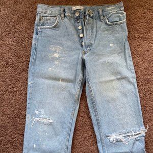 Zara midrise crop length jeans